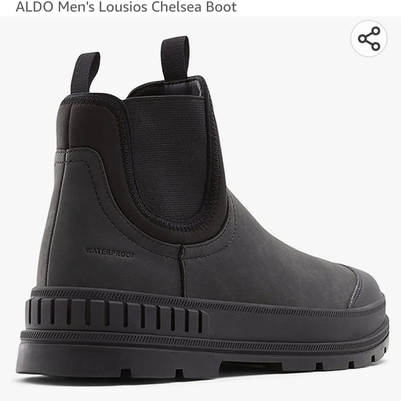 NWT Aldo Black Lousios Chelsea Rubber Boots Size 11 - Picture 4 of 12